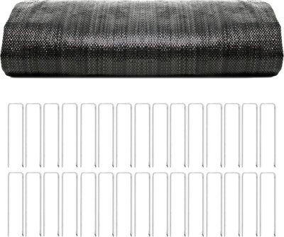 Tela geotextil 30x12.5ft para paisajismo con 35 grapas