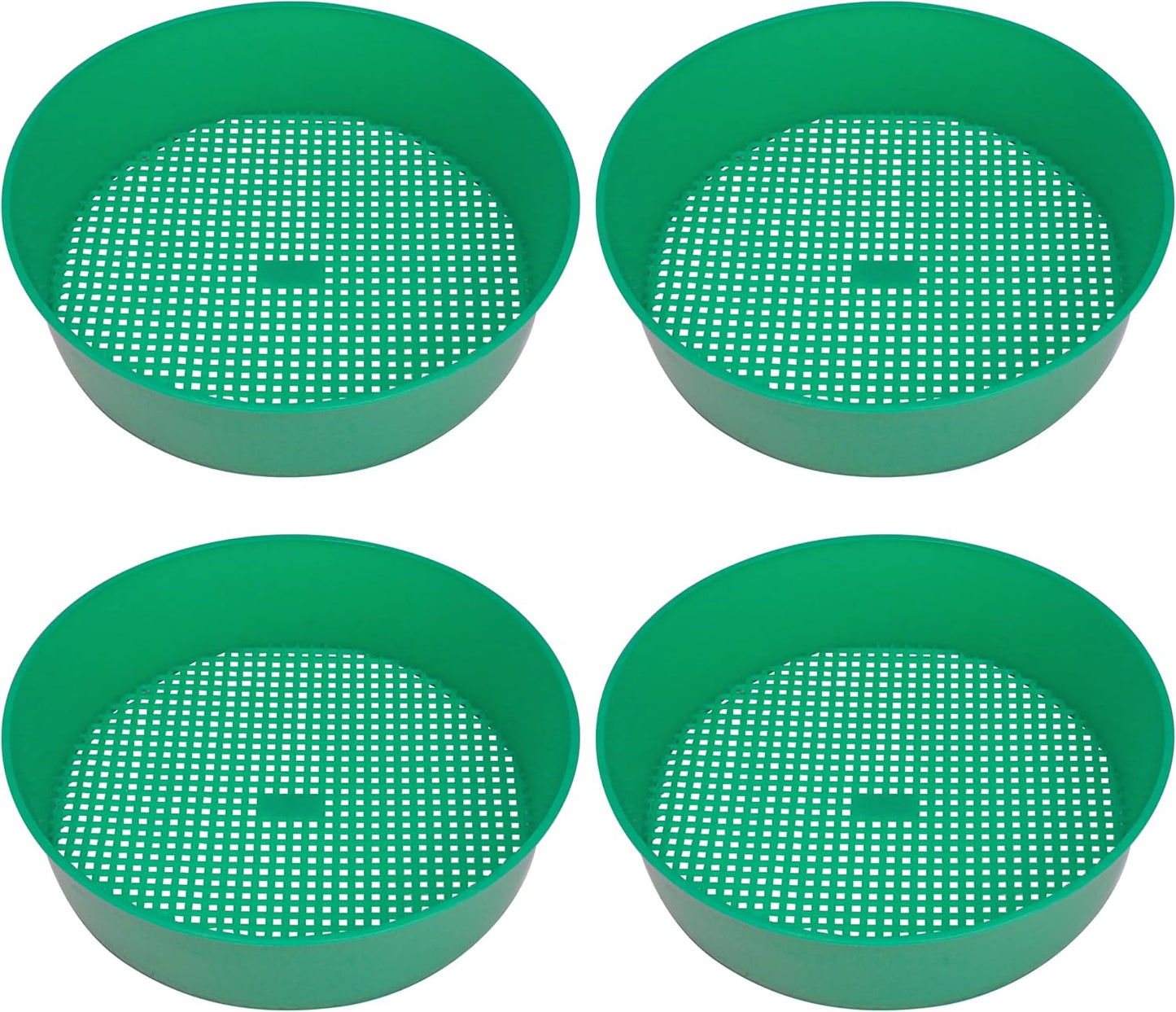 4 Pzas Tamiz Rocas Bandeja Plástico Jardinería