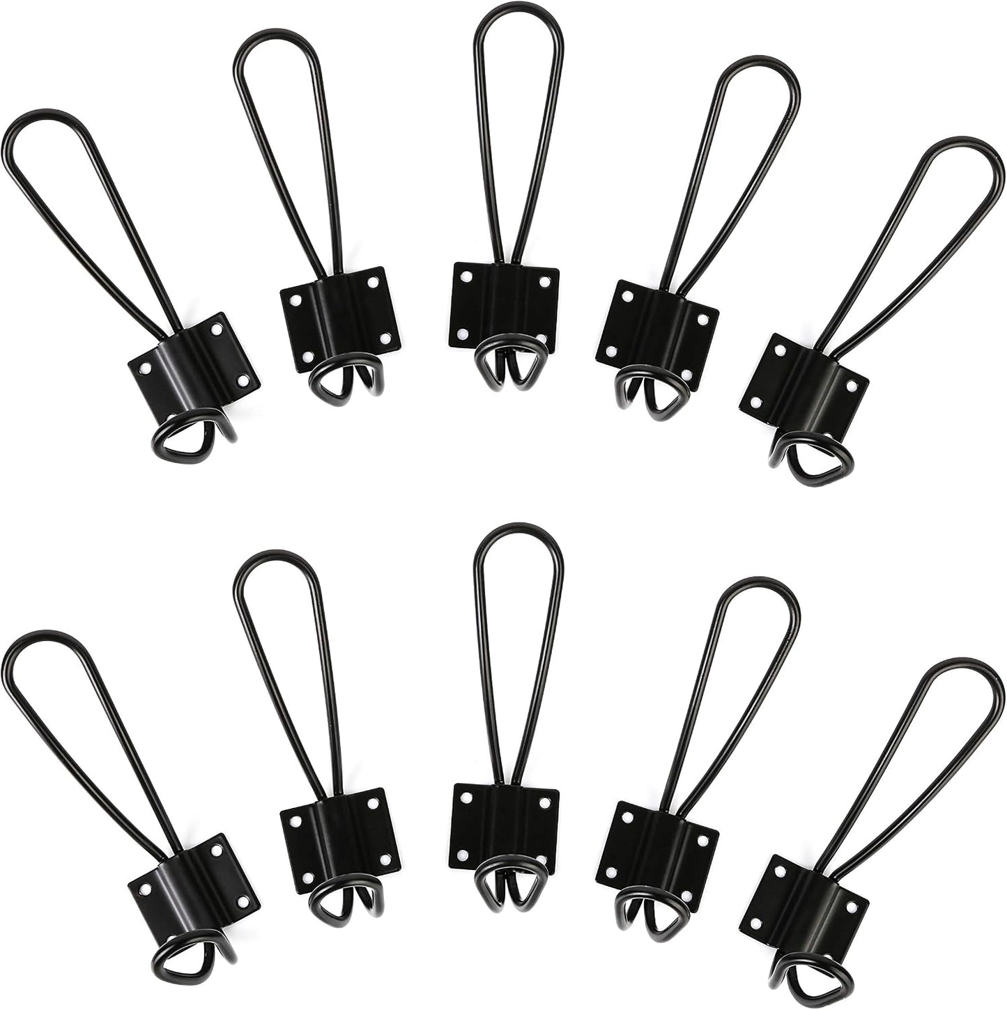 Ganchos rústicos negros pack 10 con S de metal