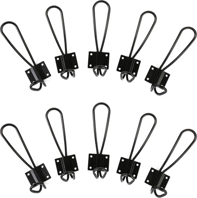 Ganchos rústicos negros pack 10 con S de metal