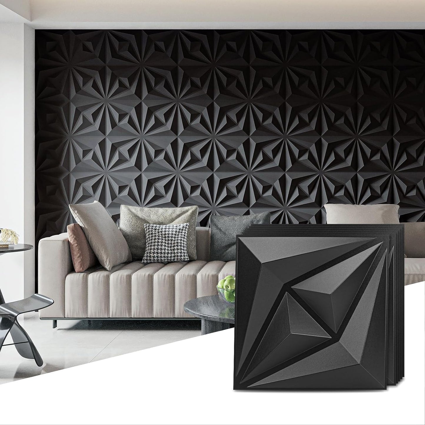 Paneles 3D PVC para decorar paredes sala dormitorio
