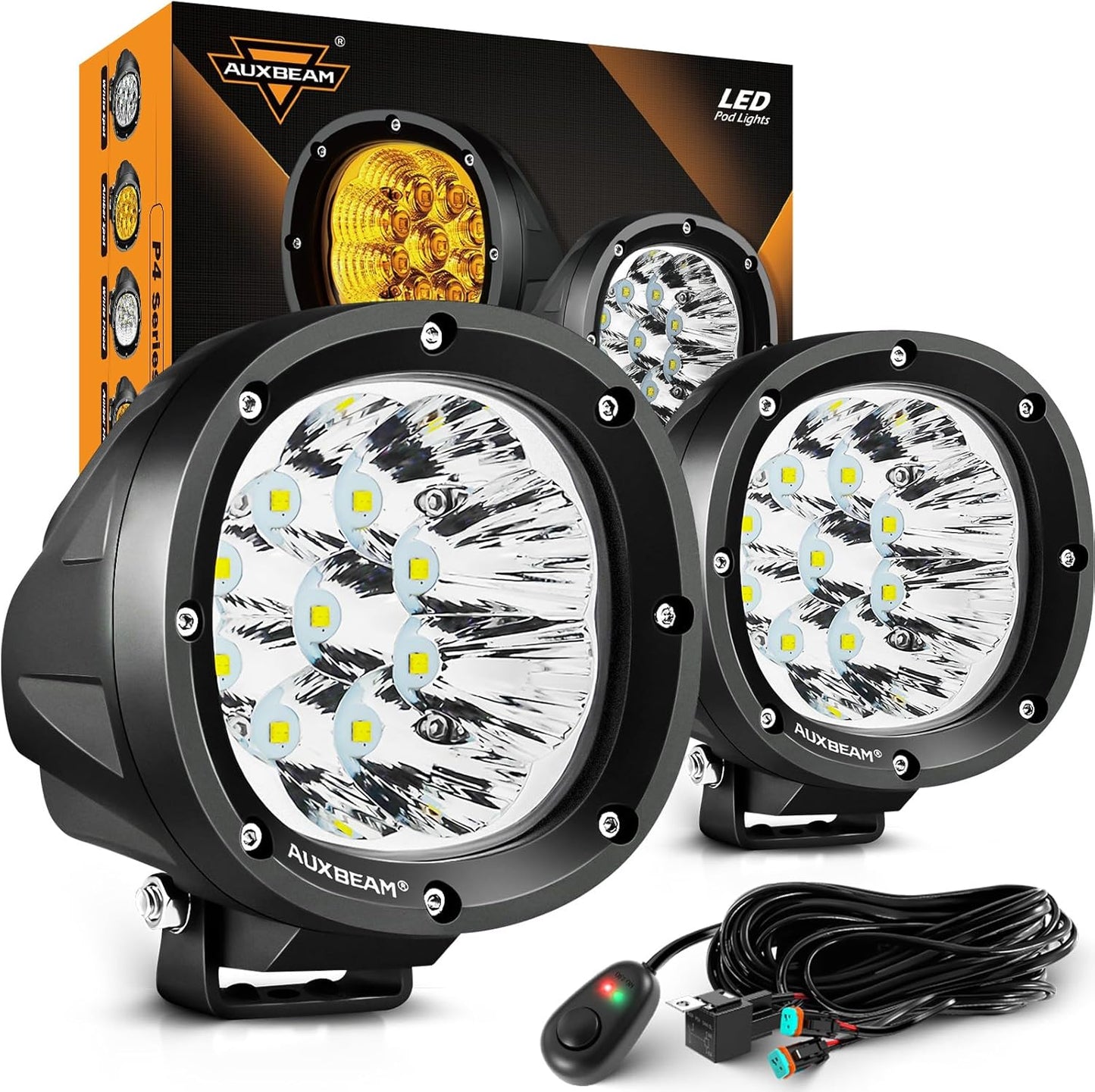 Barra luz LED 4x4 4WD 90W haz puntual montaje pilar A