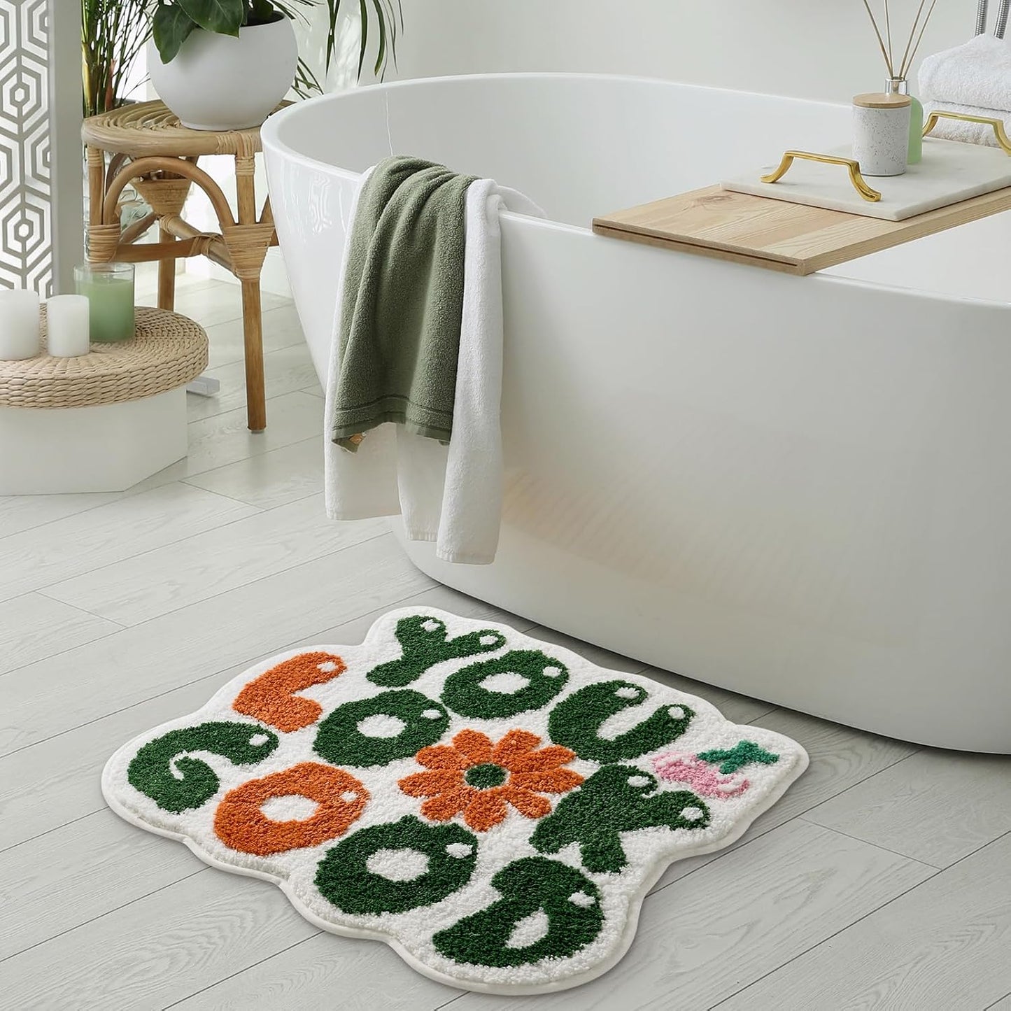 Alfombra baño 21x25pulg suave antideslizante para niñas