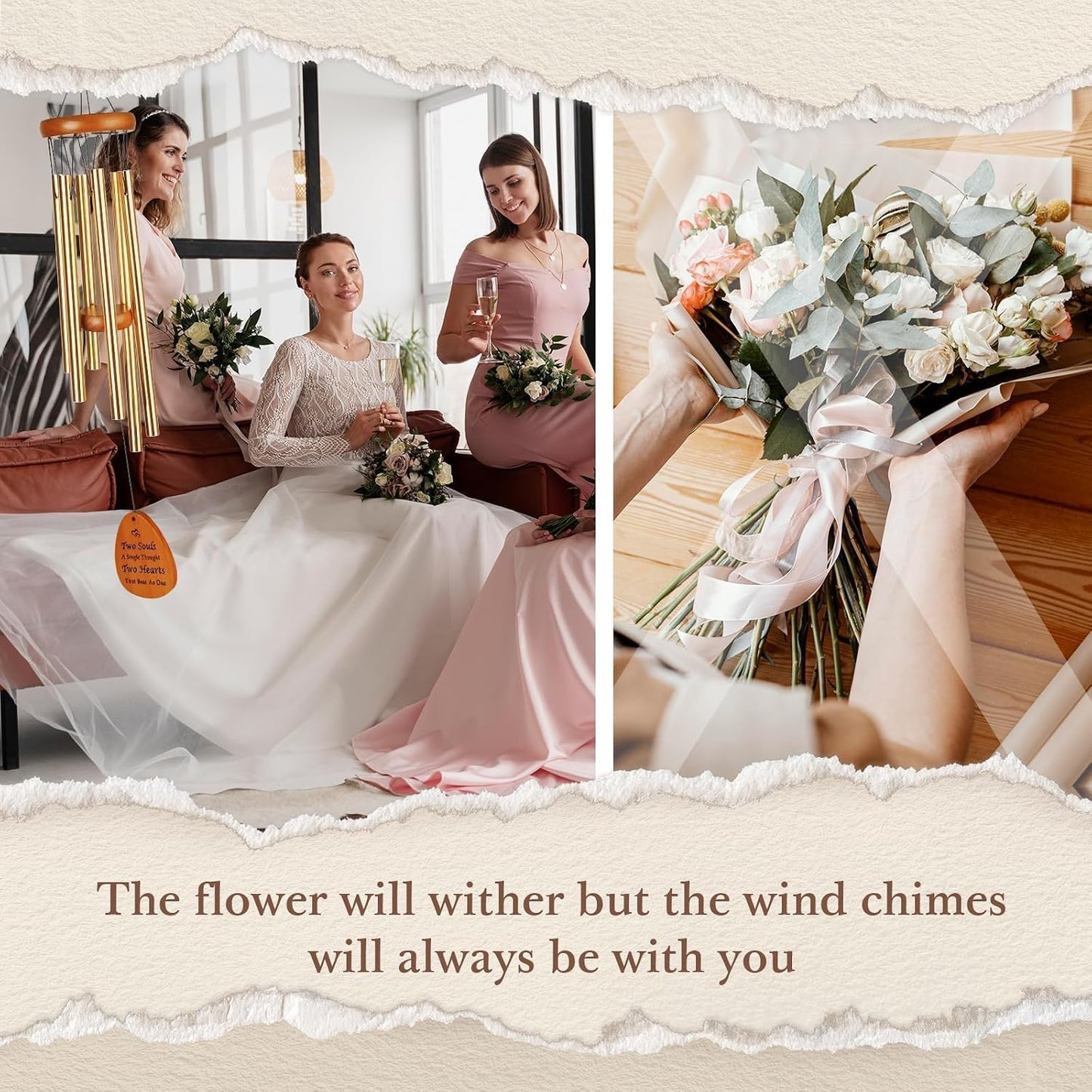 Regalo boda campanilla viento para pareja novios esposos