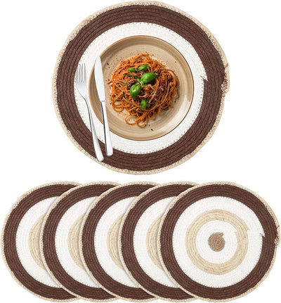 Set 6 manteles redondos 13pulg para mesa cocina