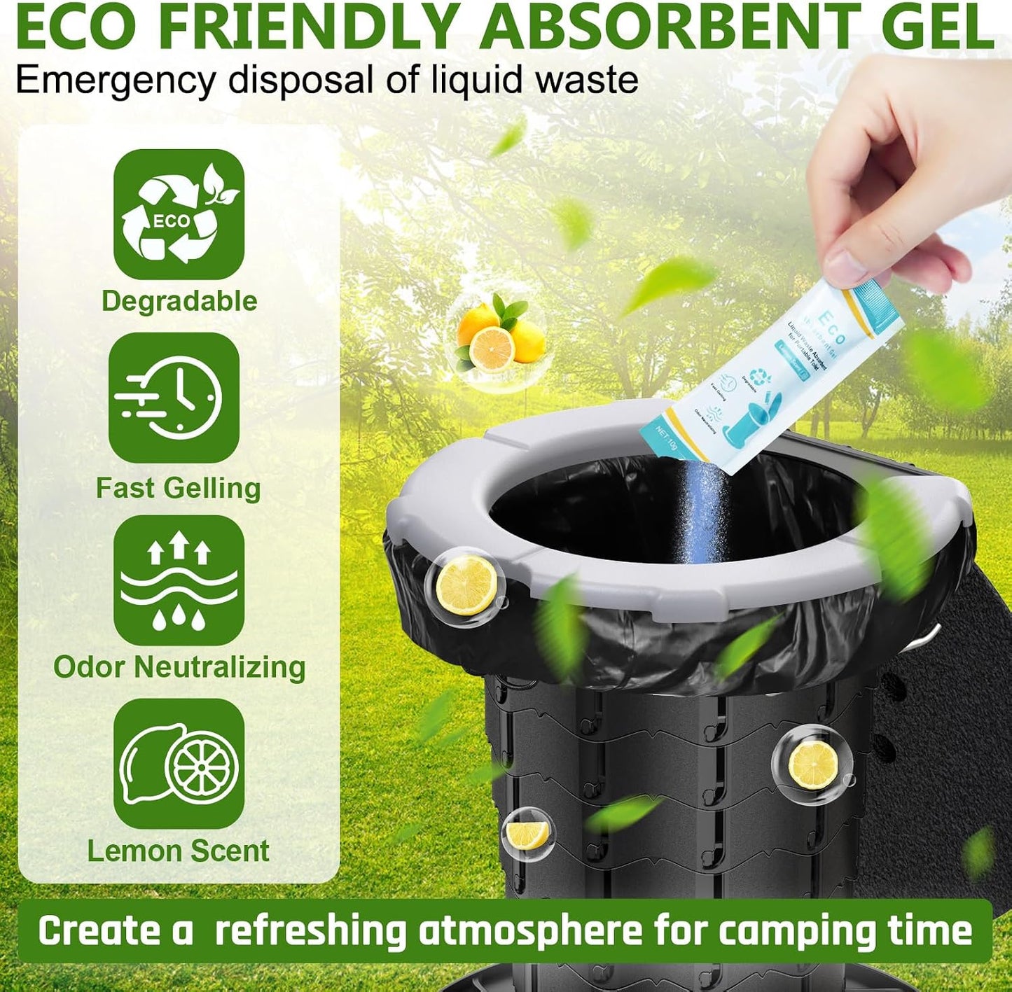 Bolsas de baño absorbentes camping 8gal 30L duraderas