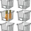 Cesta apilable alambre set 6 color negro mate