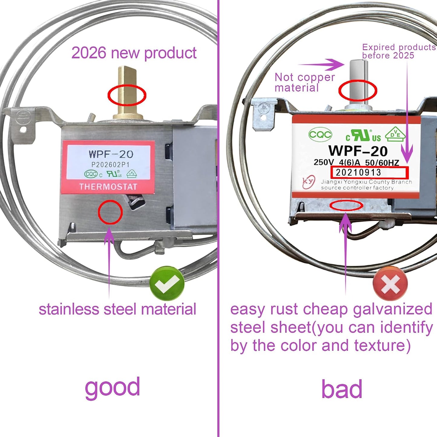 Termostato universal para nevera WPF20 y modelos compatibles