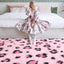 Alfombra antiderrap estampado leopardo rosa dormitorio niña