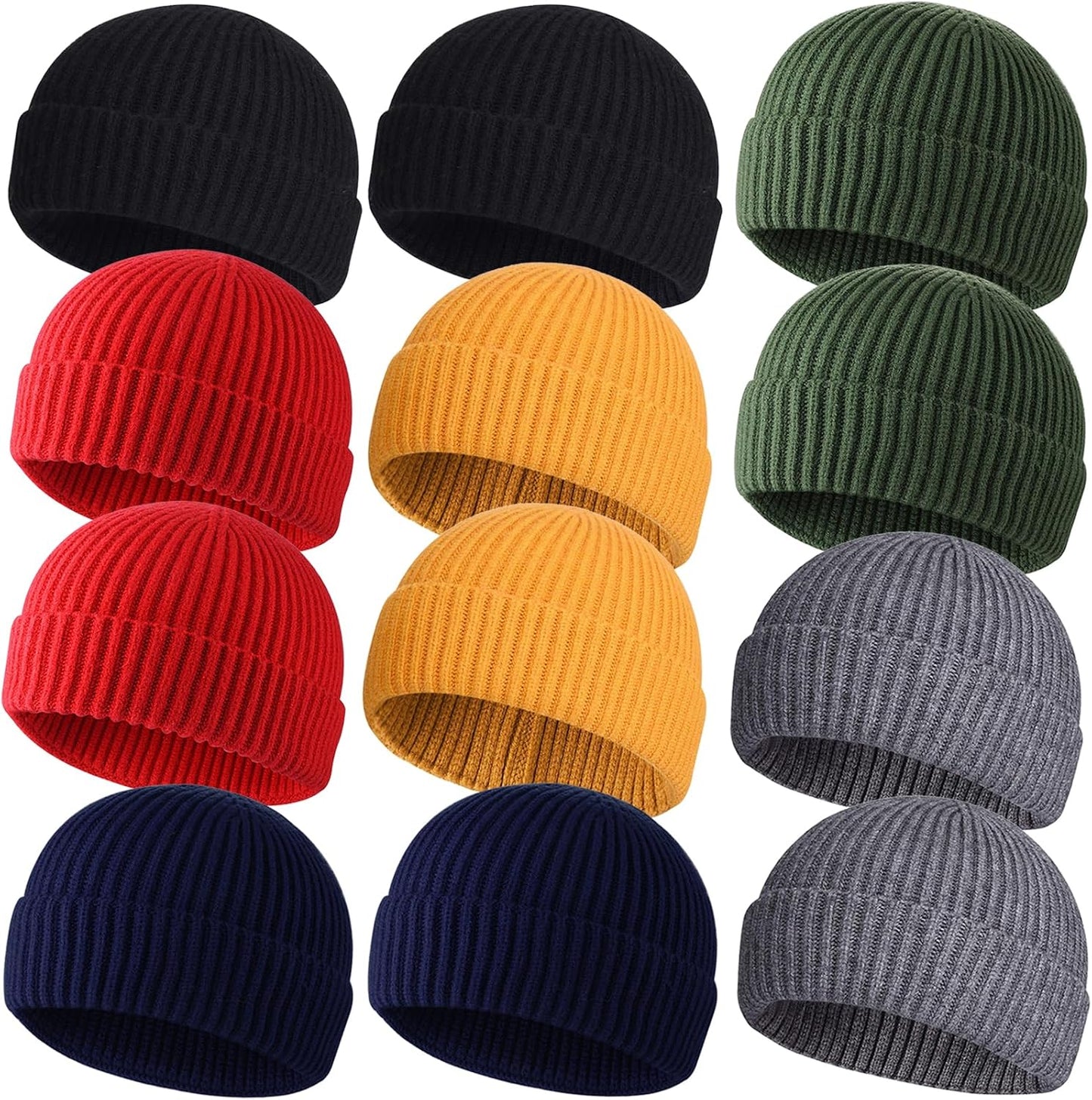 4 Pzas Gorro Lana Pescador Hombre Invierno Cálido