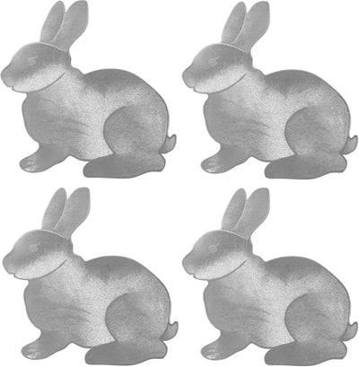 Juego de 4 manteles plateados de Pascua antideslizantes con aislamiento térmico