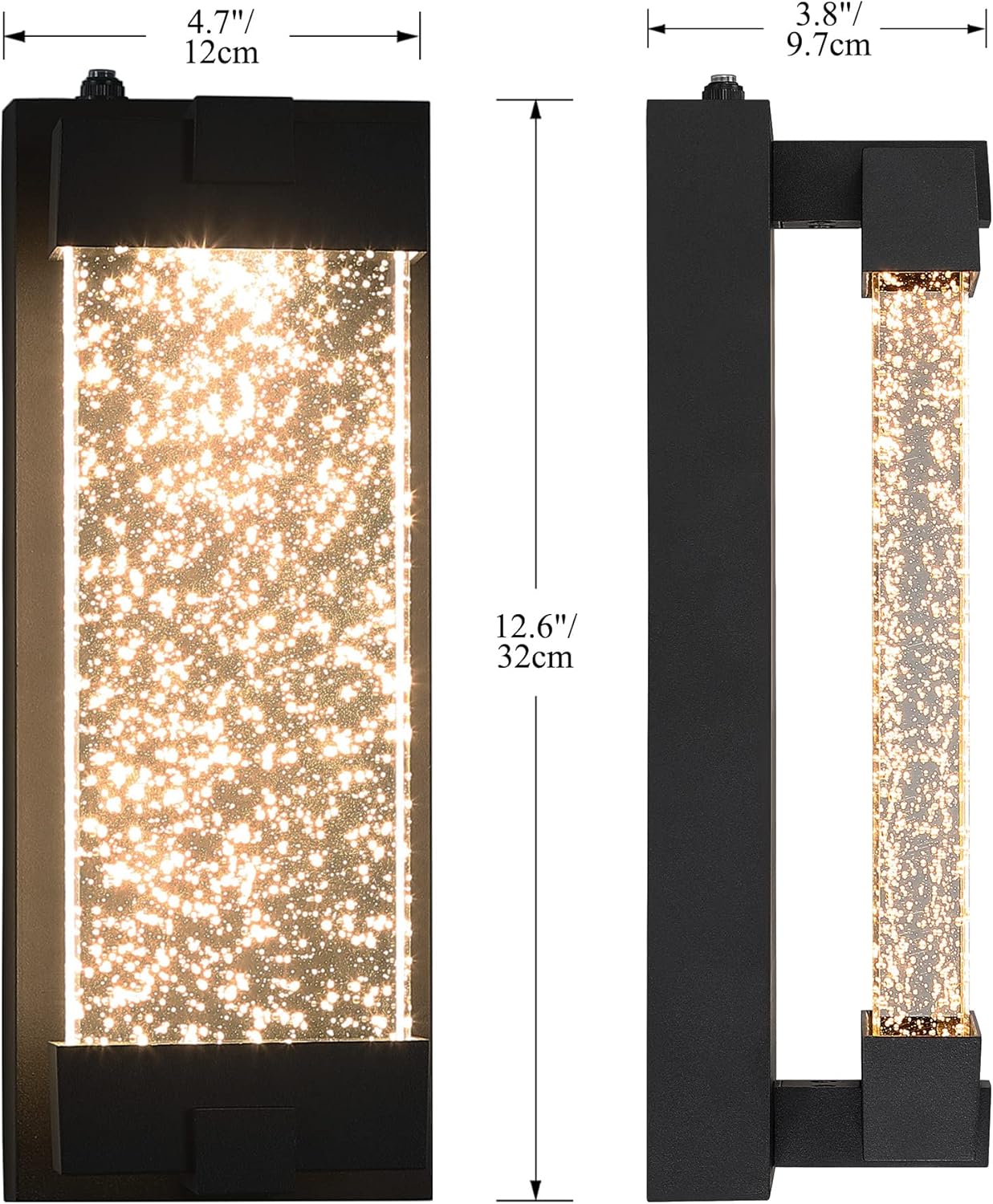Aplique pared luz LED sensor atardecer negro