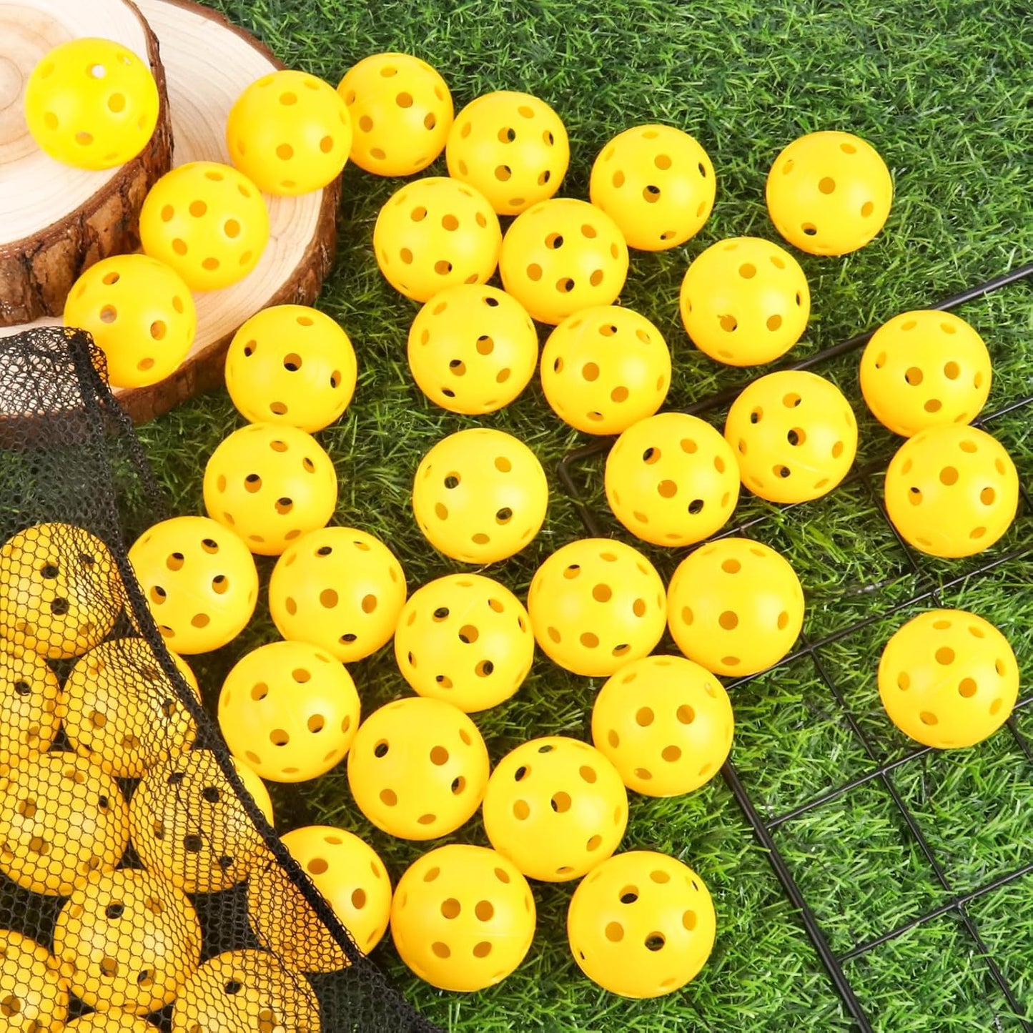 100 Pelotas Golf Plástico Amarillas Práctica Swing
