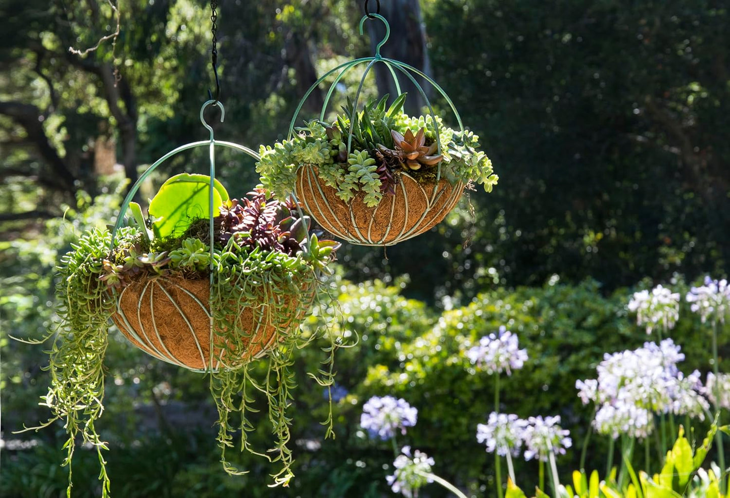 Cesta colgante metal decorativa para hogar patio jardín