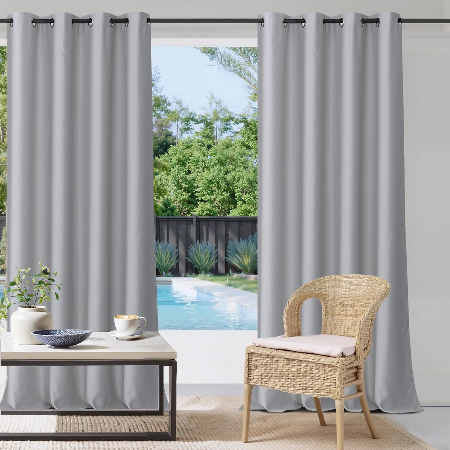Cortinas impermeables para patio 52x84" color
