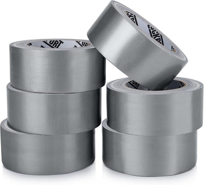 Cinta conducto plateada 6 rollos 27.4m x 5cm resistente impermeable