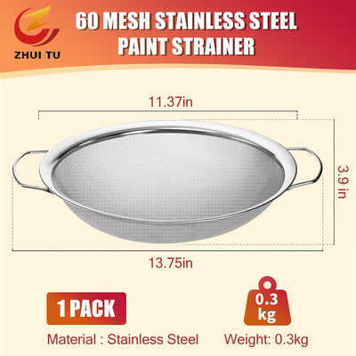 Colador pintura malla fina acero inox 60 mallas embudo 5gal
