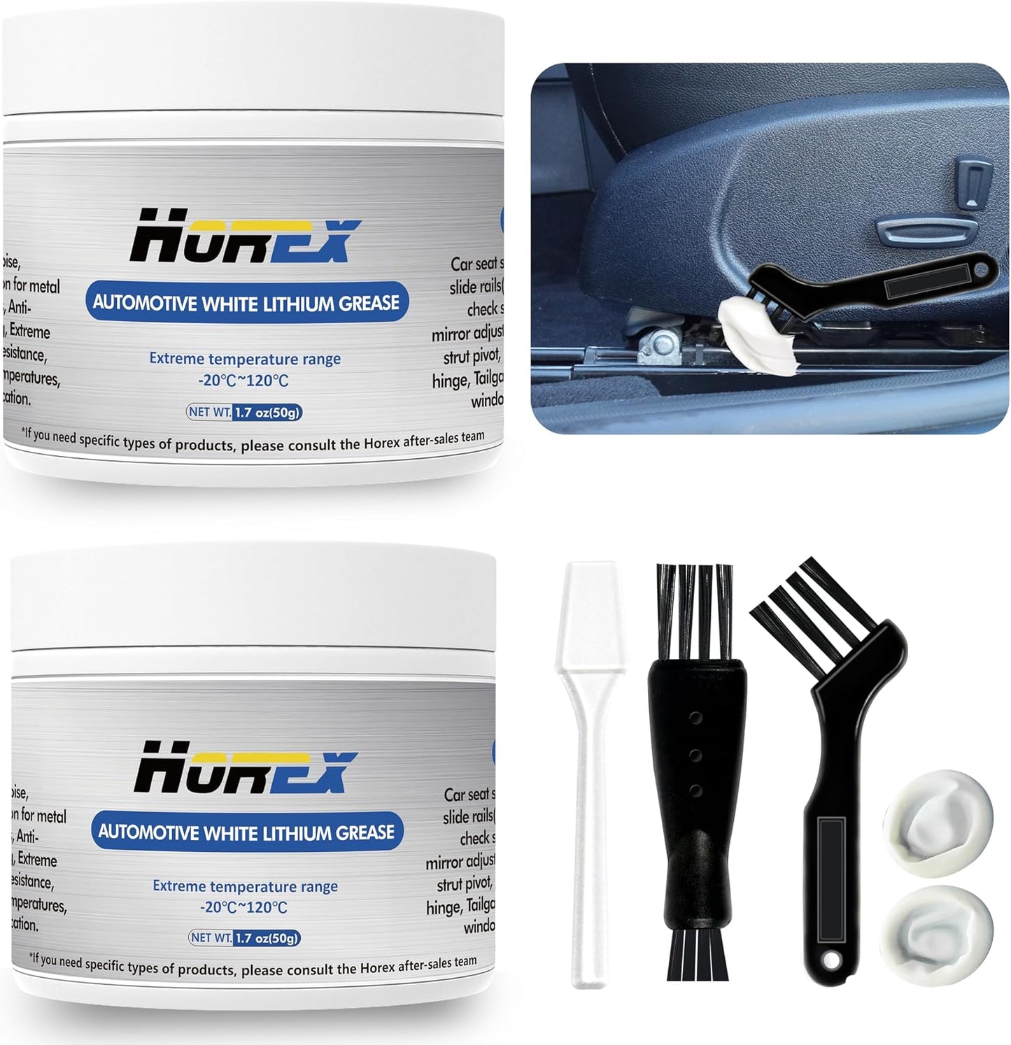 Set 2 Pzas Grasa Litio Blanco 3.53oz Multiusos Puerta