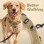 Arnés perro ajustable suave mango vertical 2 clips marrón