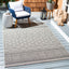 Alfombra lavable exterior 5'3x7'7 negro y gris no pelusa