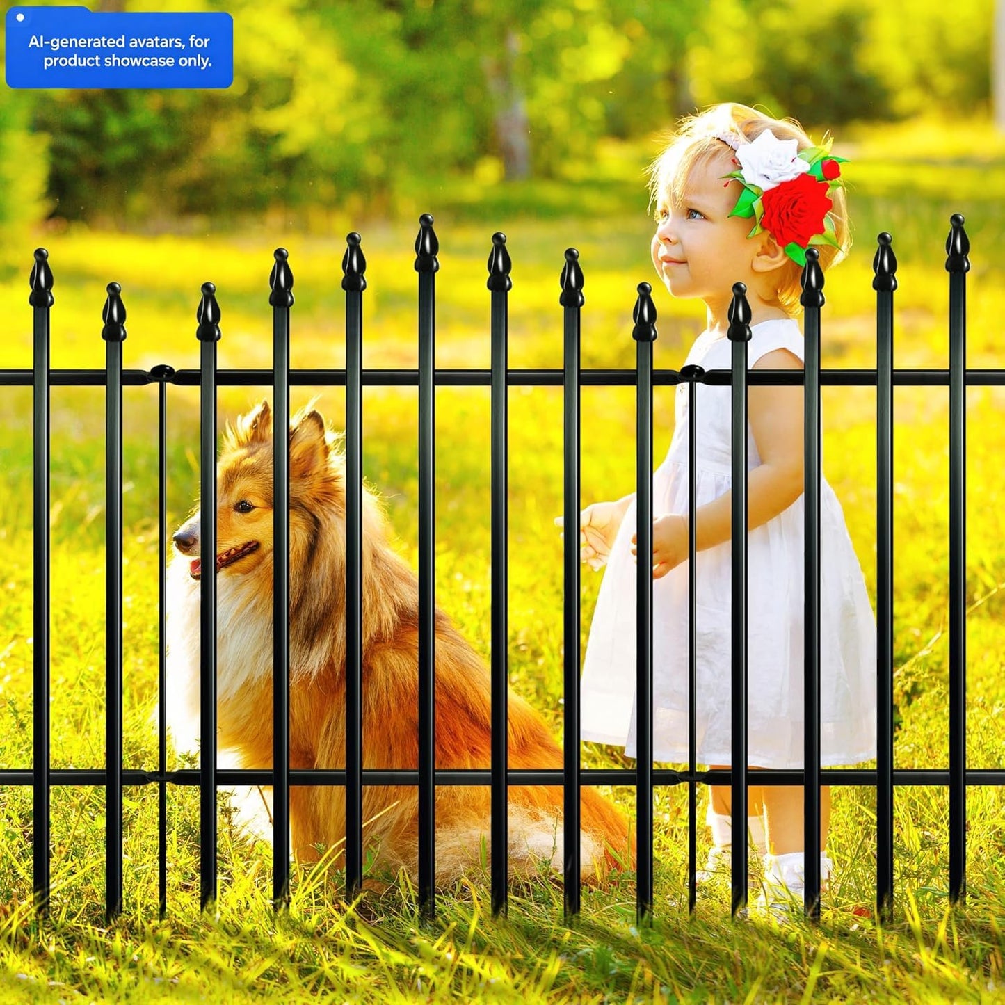 Valla jardín metal 81x61cm 5 paneles 3mt anti animales