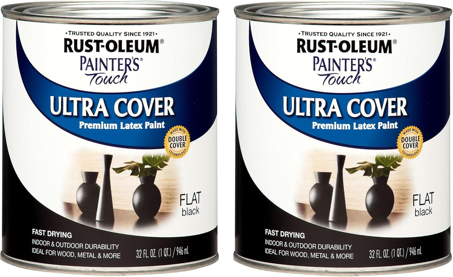 Pintura látex negro plano 32oz pack 2