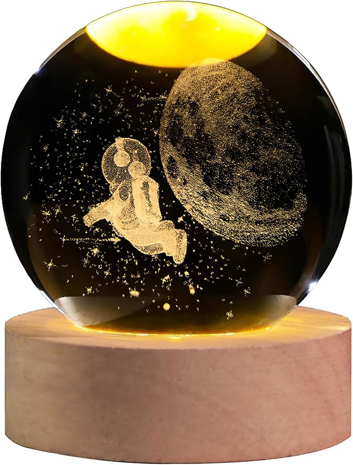 Bola cristal astronauta con base led esferas decorativas 60mm