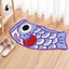 Tapete baño pez koi japonés antiderrap lavable morado