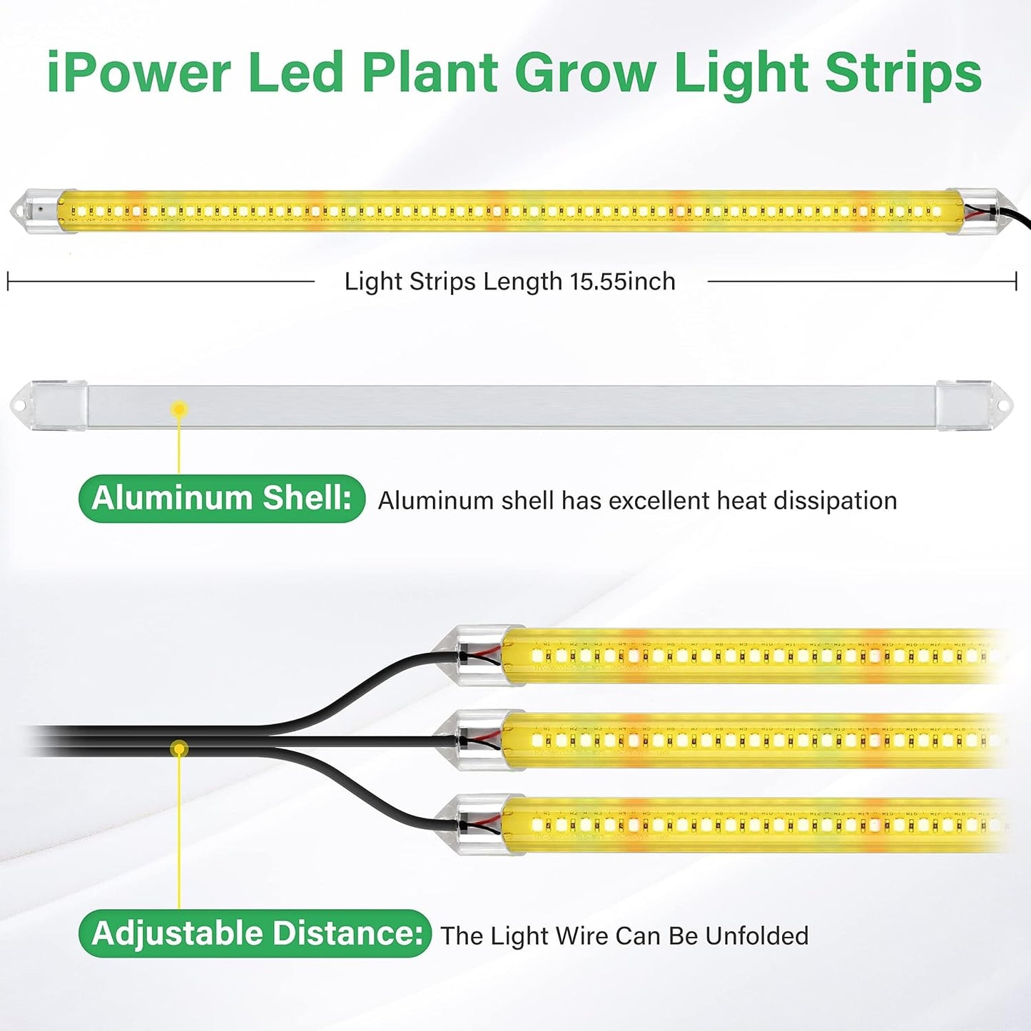 Pack 2 Luces LED Cultivo 40W Tiras Espectro Completo 10