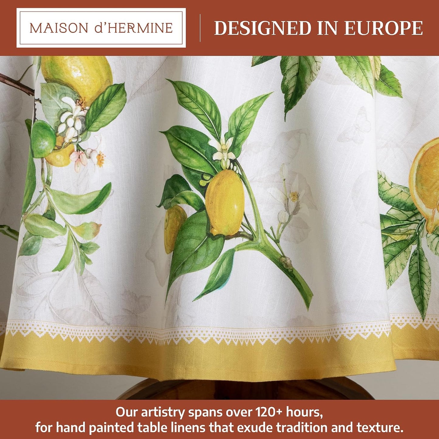 Mantel redondo algodón 63pulg estilo limoncello para fiestas