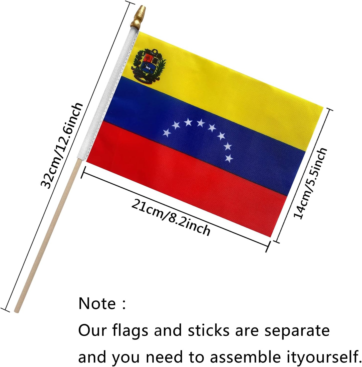 Banderas Venezuela 5x8" pack 12