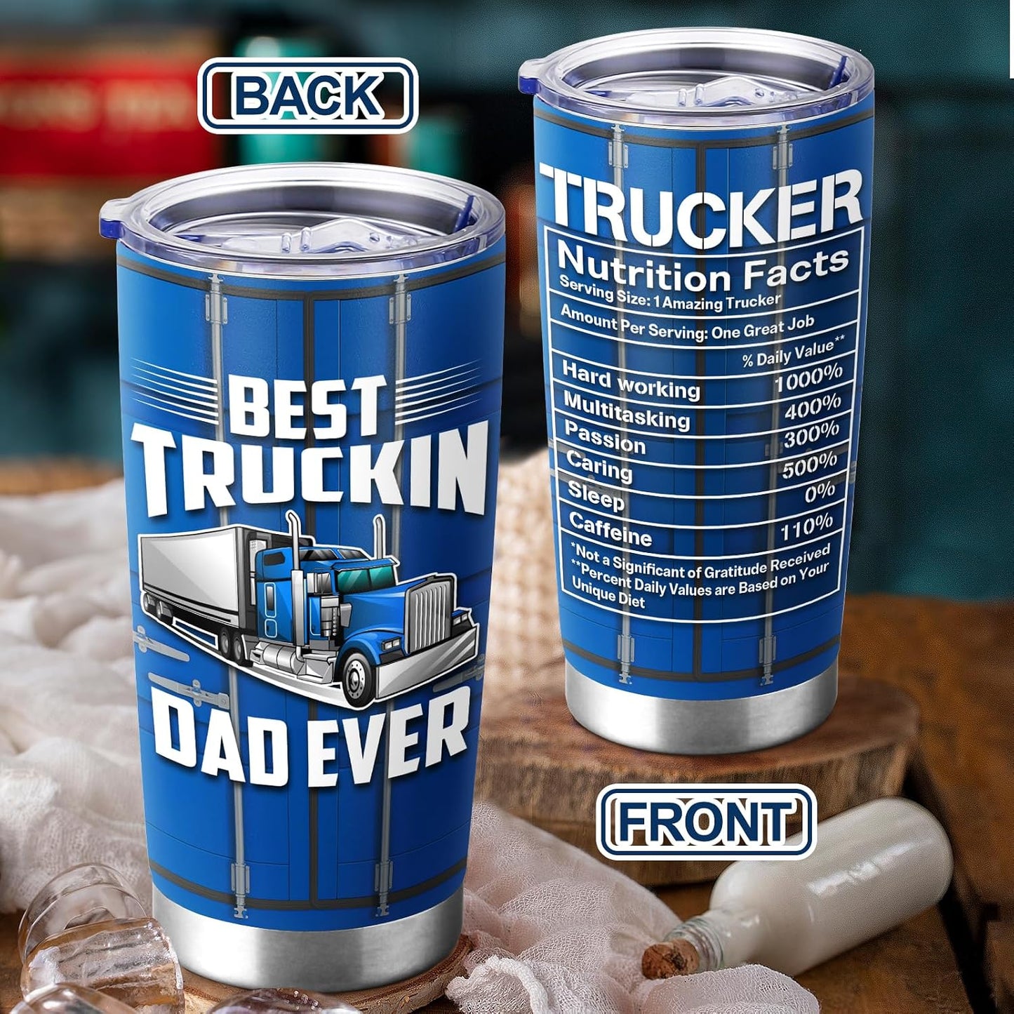 Vaso acero regalo para camioneros hombres papá día del padre