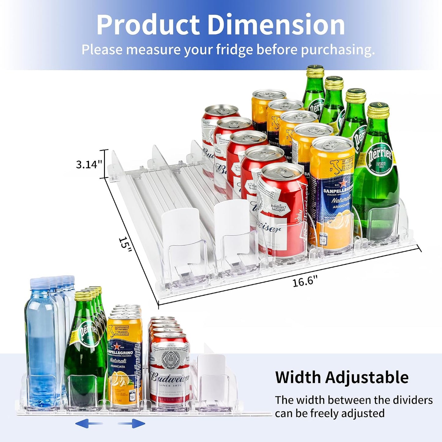 Dispensador latas soda 5 filas 25 latas empujador 12-16oz