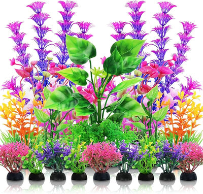 Plantas decorativas acuario coloridas plástico
