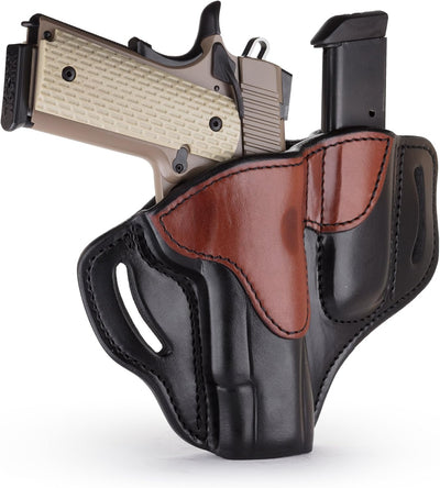 Funda cuero OWB para pistola 1911 y cargador 4-5pulg