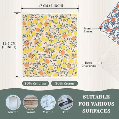Juego de 6 paños de cocina suecos reutilizables de celulosa