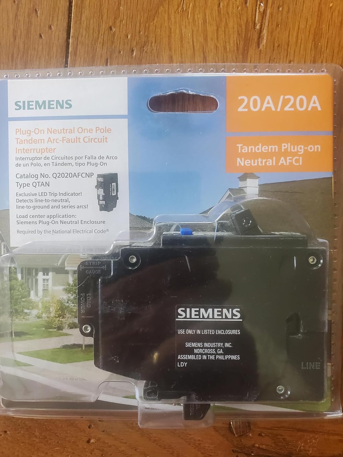 Disyuntor neutro Siemens 20A modelo Q2020AFCNP