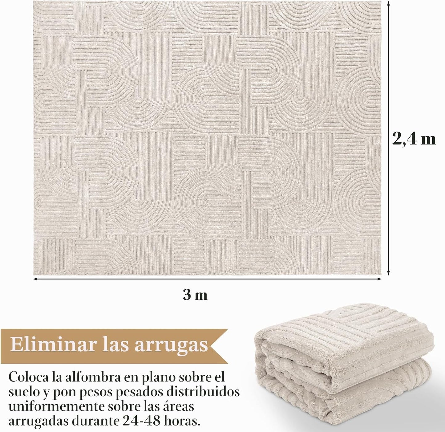 Alfombras 8x10 lavables estilo bohemio beige antiderrap