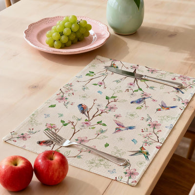 4 Manteles 12x18pulg Estilo Primavera Floral para Mesa