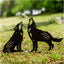 Estacas jardín silueta lobo negro decoración al aire libre
