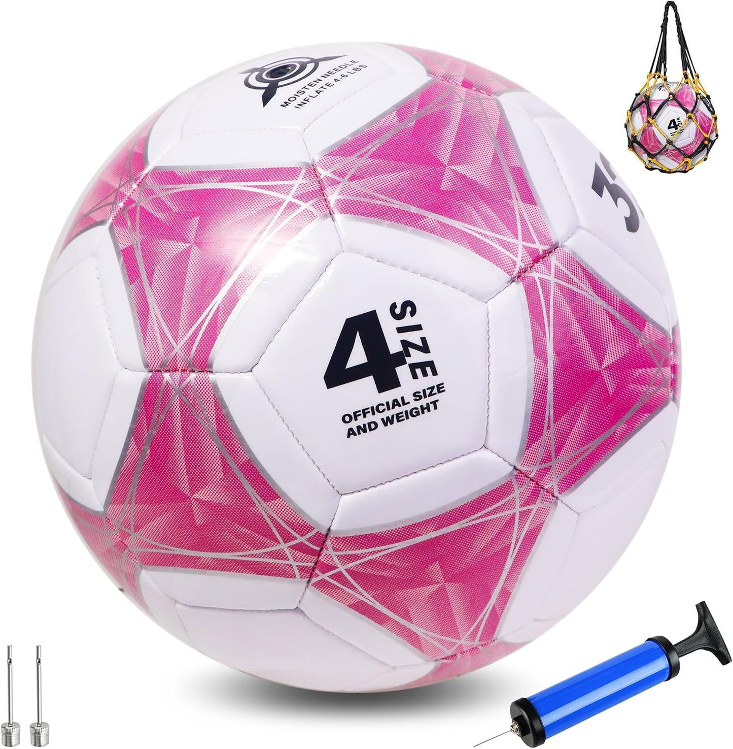 Balón fútbol talla 3-4 rosa brillante para niños 3-12 años