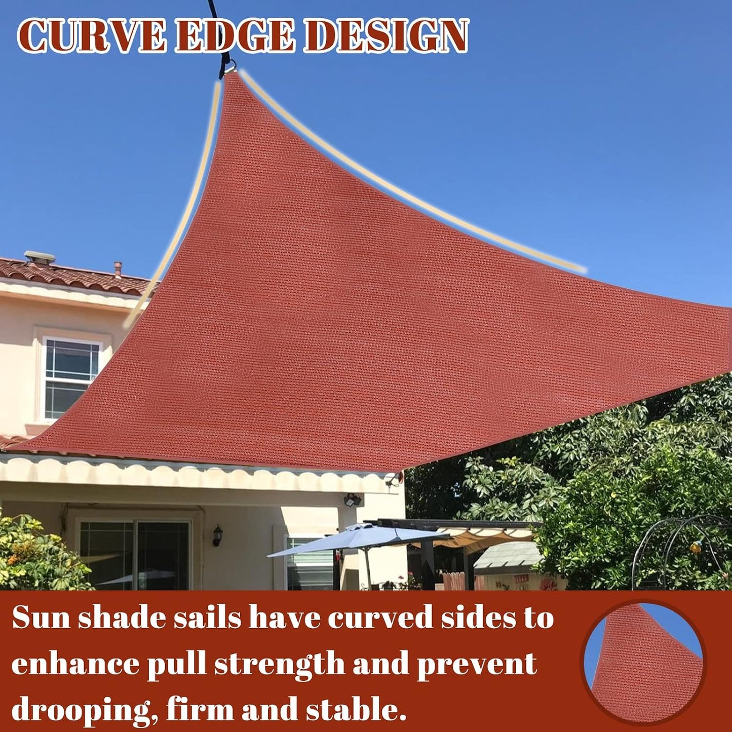 Toldo parasol rectangular 12x16ft color terracota roja