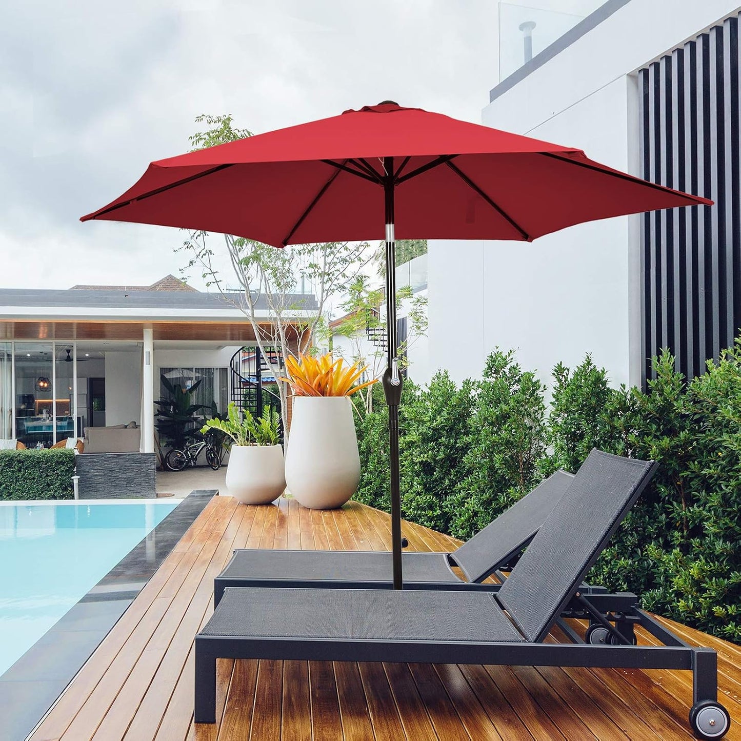 Sombrilla 10ft para patio 6 varillas resistentes