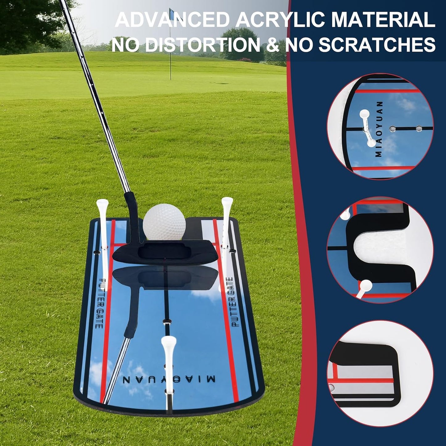 Set espejo alineación golf taza putting