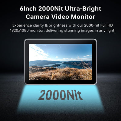 Monitor Cámara 6'' Full HD IPS 2000 nits HDMI 4K con Capucha