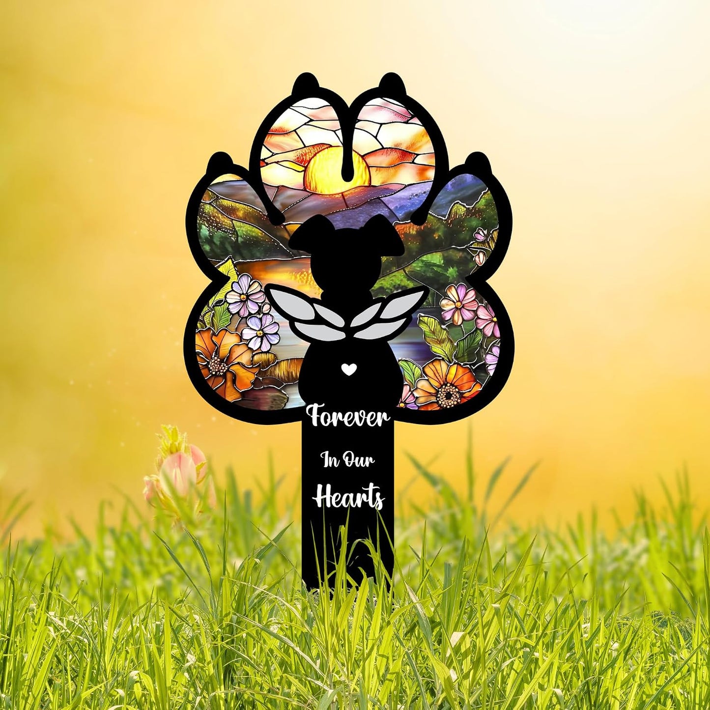 Placa conmemorativa para perros pata de 12pulg jardín