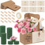 Caja regalo 2 tazas espuma floral para bebidas marrón