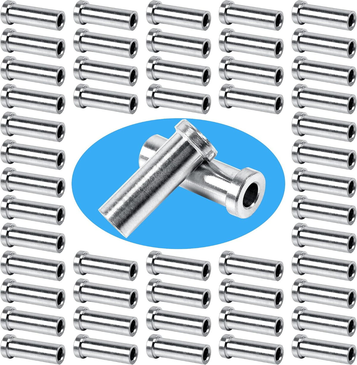 Kit 50 fundas T316 acero inox para barandilla 1/8pulg