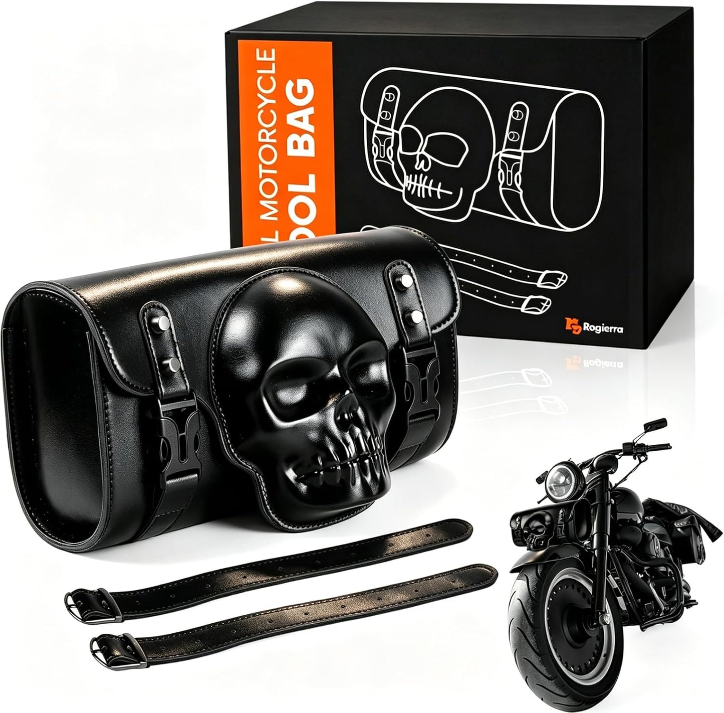 Bolsa herramientas motocicleta 7.2L cuero PU negra