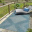 Alfombra rectangular 9x10ft x 13x1ft color aguamarina/marfil